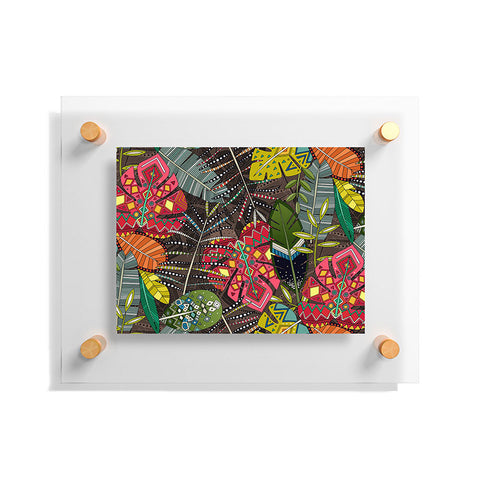 Sharon Turner boho hojas walnut Floating Acrylic Print