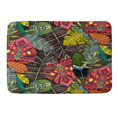 Sharon Turner boho hojas walnut Memory Foam Bath Mat