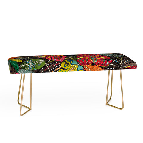 Sharon Turner boho hojas walnut Bench