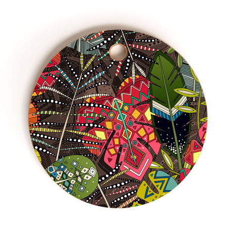 Sharon Turner boho hojas walnut Cutting Board Round