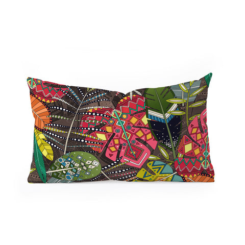 Sharon Turner boho hojas walnut Oblong Throw Pillow