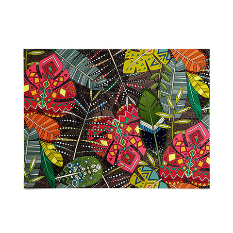 Sharon Turner boho hojas walnut Poster