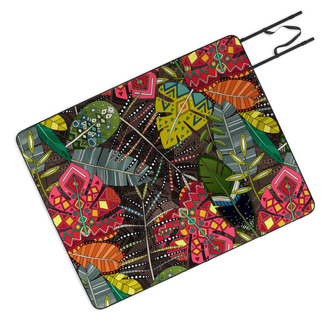 Sharon Turner boho hojas walnut Picnic Blanket