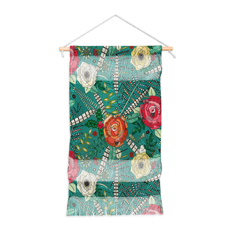 Sharon Turner boho winter floral teal Wall Hanging Portrait