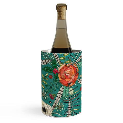 Sharon Turner boho winter floral teal Wine Chiller