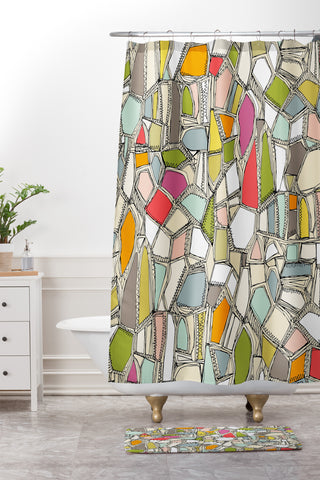 Sharon Turner BROKEN POP Shower Curtain And Mat