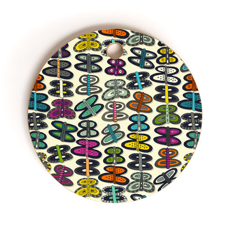 Sharon Turner butterfly pop Cutting Board Round