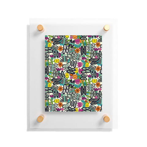 Sharon Turner butterfly pop garden Floating Acrylic Print