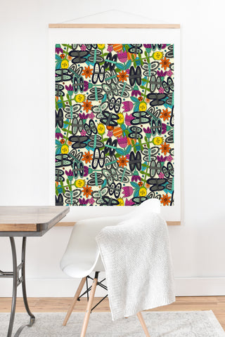 Sharon Turner butterfly pop garden Art Print And Hanger