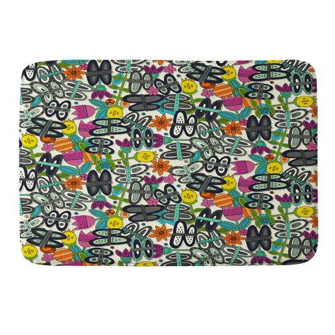 Sharon Turner butterfly pop garden Memory Foam Bath Mat