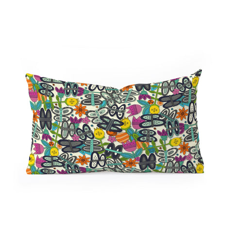Sharon Turner butterfly pop garden Oblong Throw Pillow