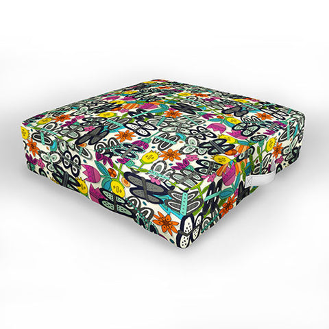 Sharon Turner butterfly pop garden Outdoor Floor Cushion