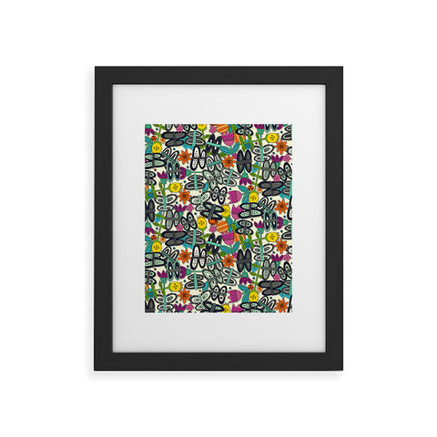 Sharon Turner butterfly pop garden Framed Art Print