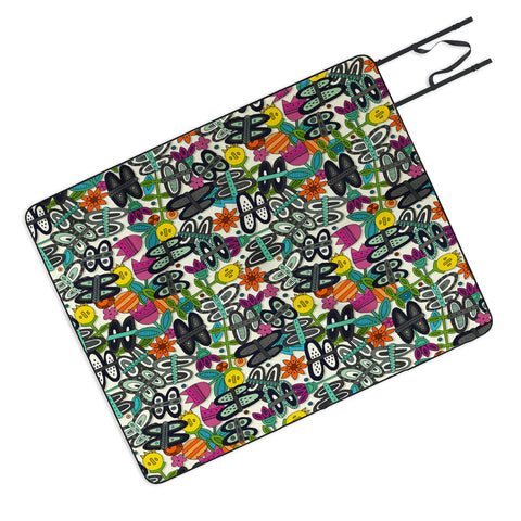 Sharon Turner butterfly pop garden Picnic Blanket