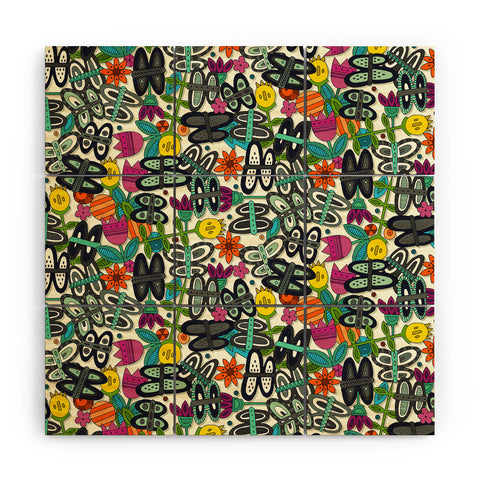 Sharon Turner butterfly pop garden Wood Wall Mural