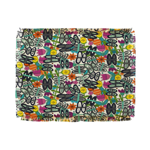 Sharon Turner butterfly pop garden Throw Blanket
