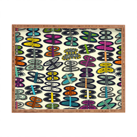 Sharon Turner butterfly pop Rectangular Tray