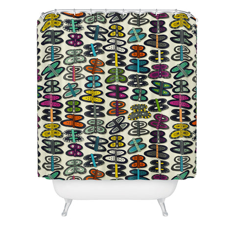 Sharon Turner butterfly pop Shower Curtain