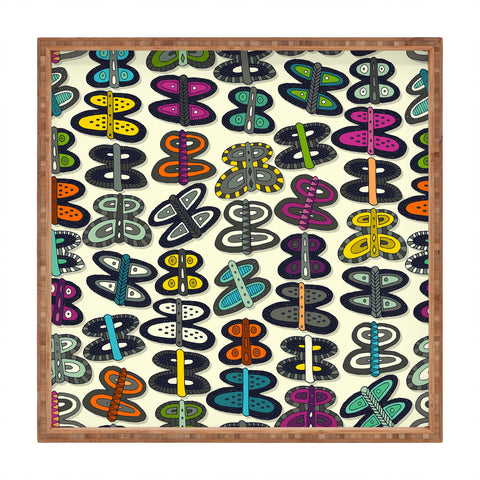 Sharon Turner butterfly pop Square Tray