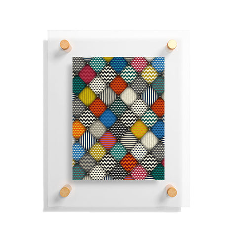 Sharon Turner buttoned patches Floating Acrylic Print