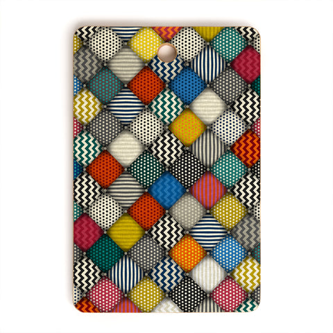 Sharon Turner buttoned patches Cutting Board Rectangle