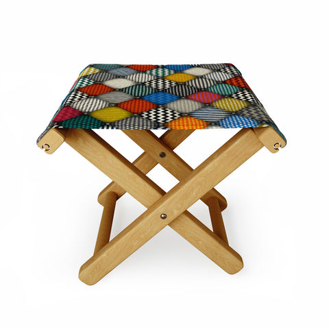 Sharon Turner buttoned patches Folding Stool