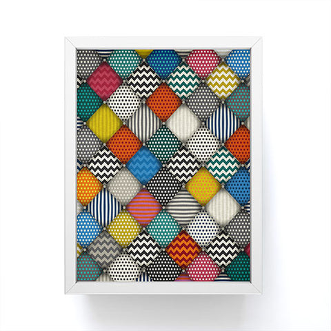Sharon Turner buttoned patches Framed Mini Art Print