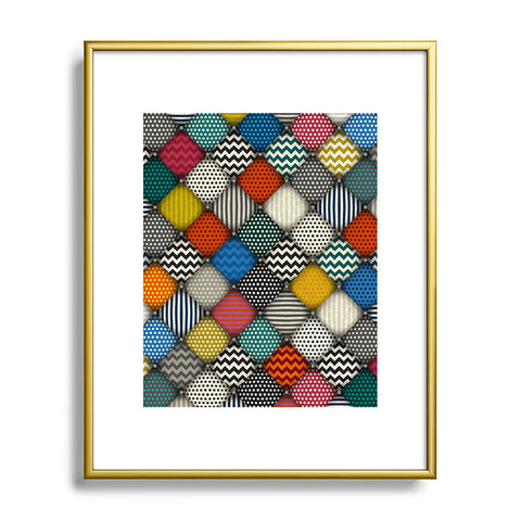 Sharon Turner buttoned patches Metal Framed Art Print