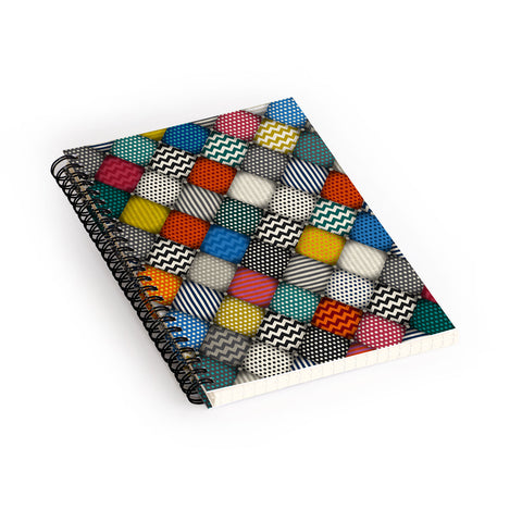 Sharon Turner buttoned patches Spiral Notebook