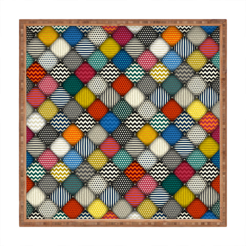 Sharon Turner buttoned patches Square Tray