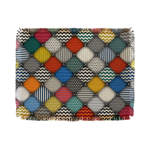 Sharon Turner buttoned patches Throw Blanket