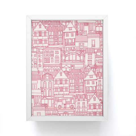 Sharon Turner cafe buildings pink Framed Mini Art Print