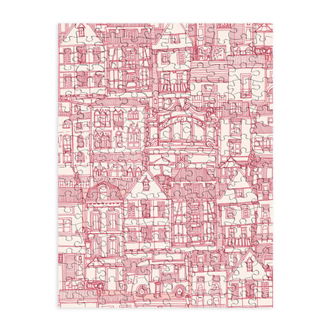Sharon Turner cafe buildings pink Puzzle