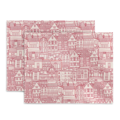 Sharon Turner cafe buildings pink Placemat