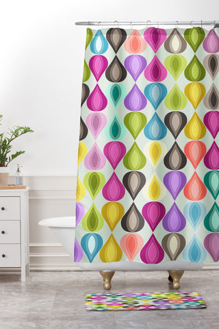 Sharon Turner Candy Gouttelette Shower Curtain And Mat