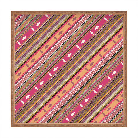 Sharon Turner Candy Kiss Stripe Square Tray