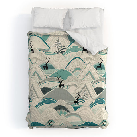 Sharon Turner caribou mountains Duvet Cover