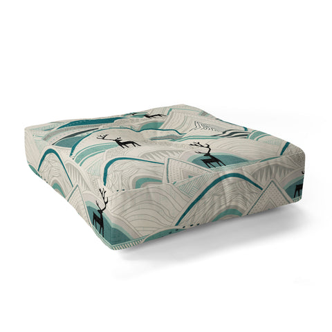 Sharon Turner caribou mountains Floor Pillow Square