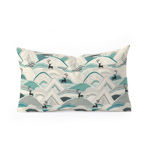 Sharon Turner caribou mountains Oblong Throw Pillow