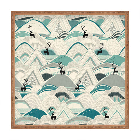 Sharon Turner caribou mountains Square Tray