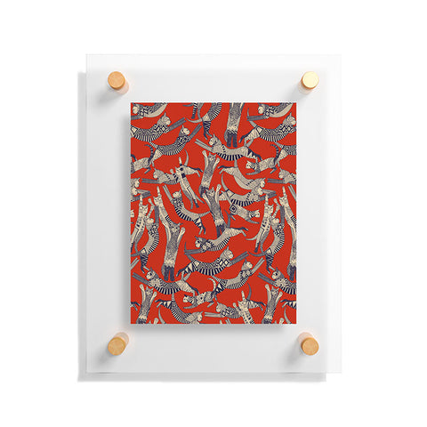 Sharon Turner cat party retro Floating Acrylic Print