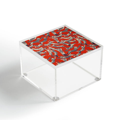 Sharon Turner cat party retro Acrylic Box