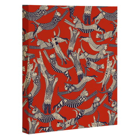 Sharon Turner cat party retro Art Canvas