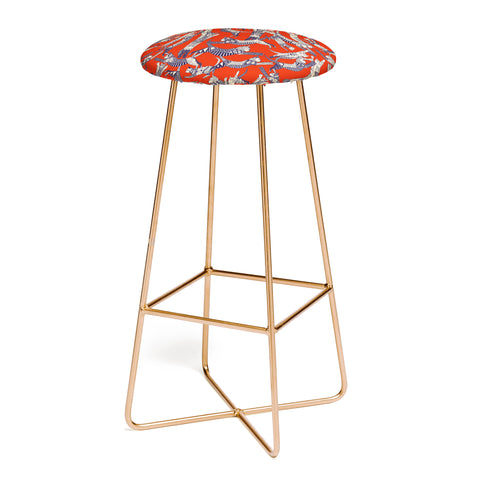 Sharon Turner cat party retro Bar Stool