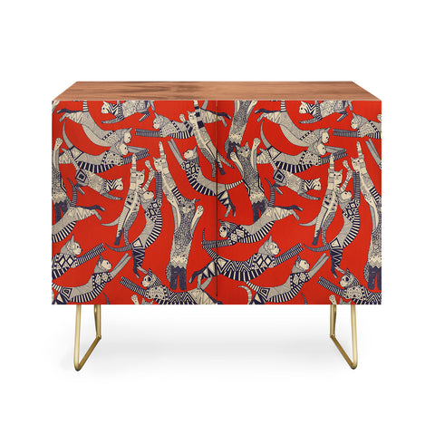 Sharon Turner cat party retro Credenza