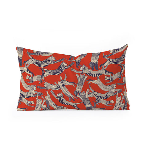 Sharon Turner cat party retro Oblong Throw Pillow