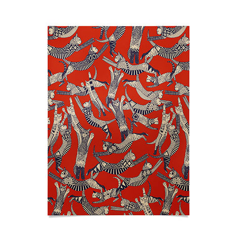 Sharon Turner cat party retro Poster