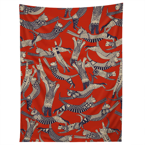 Sharon Turner cat party retro Tapestry