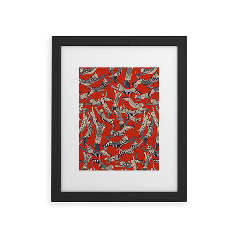 Sharon Turner cat party retro Framed Art Print