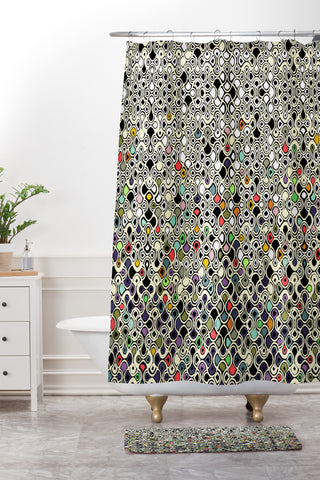 Sharon Turner Cellular Ombre Shower Curtain And Mat